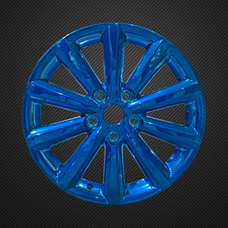 blue glass effect alloy wheel