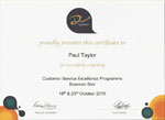 customer service excellence certificate